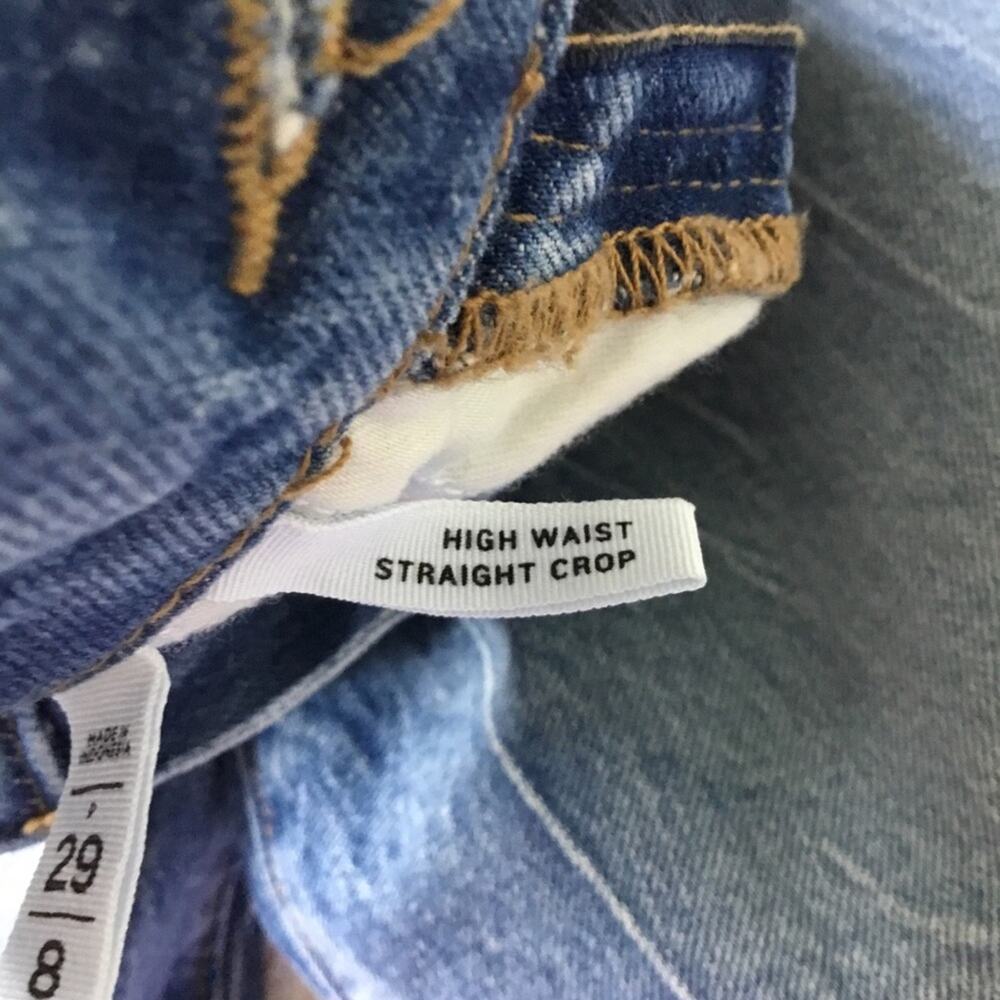 Loft Blue High Waist Straight Crop Jeans - Picture 12 of 16